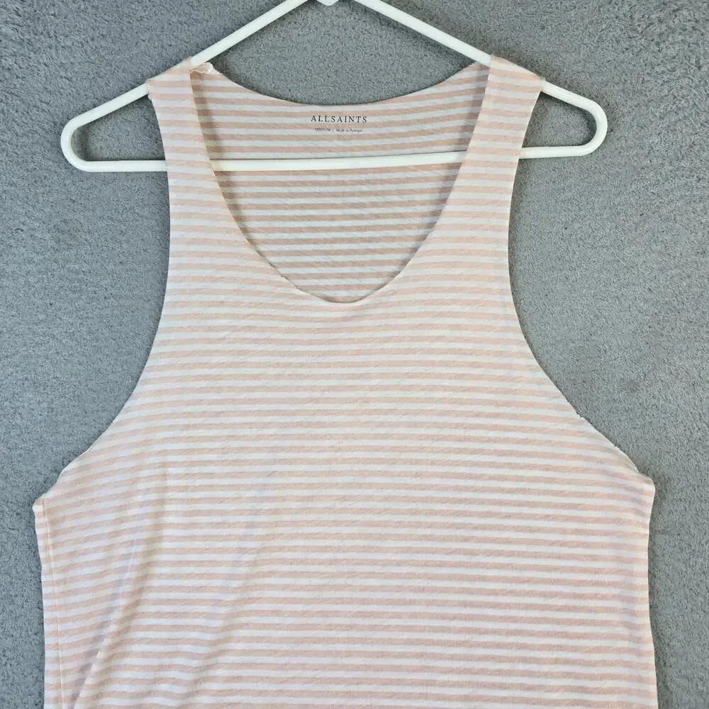All Saints Noah Tank Top Women's Medium Raw Hems Striped Lightweight‎ Sleeveless - Picture 3 of 11